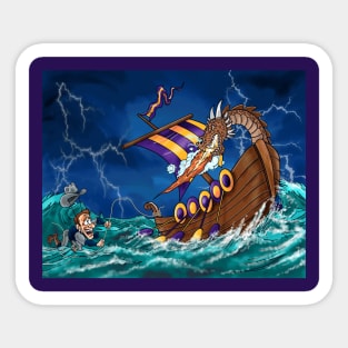 Minnesota Vikings Fans - Kings of the North vs Out to Sea Cowpokes Sticker